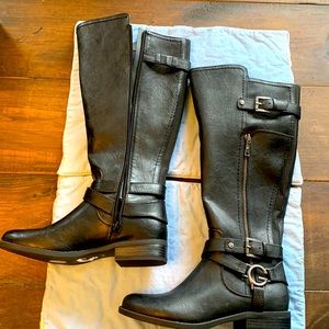 Black guess 17inch tall leather boots size 7